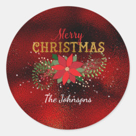 Vroegere kerst Engels rode wijn Ronde Sticker