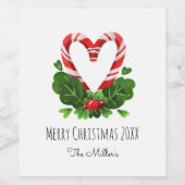 Vroegere kerst jaar Aangepaste naam Wijn Etiket (Enkel label)