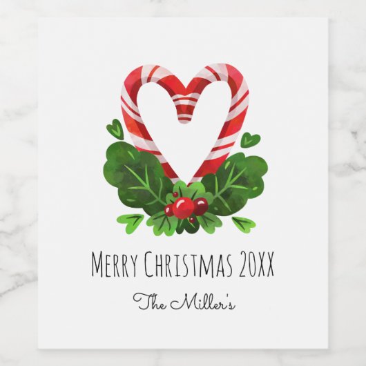 Vroegere kerst jaar Aangepaste naam Wijn Etiket (Enkel label)