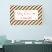 Vroegere kerst Rood Groene Aangepaste Familienaam Spandoek (Beurs)