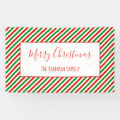 Vroegere kerst Rood Groene Aangepaste Familienaam Spandoek (Horizontaal)