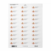 Vroegere kerstakerstabel Naam retouradres Etiket (Full Sheet)