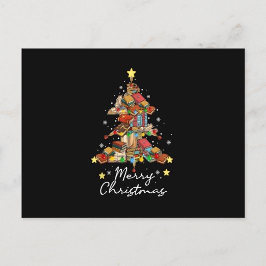 Vroegere kerstbibliotheek Boek lezen Lover Li Briefkaart (Voorkant)