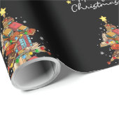 Vroegere kerstbibliotheek Boek lezen Lover Li Cadeaupapier (Rol Hoek)