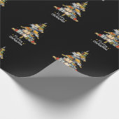 Vroegere kerstbibliotheek Boom Kute Book Lover Lib Cadeaupapier (Hoek)