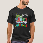 Vroegere kerstbomen en heldere kerstlichten M T-shirt (Voorkant)
