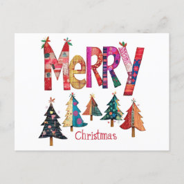 Vroegere kerstbomen feestdagenkaart