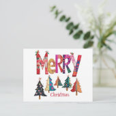 Vroegere kerstbomen feestdagenkaart (Staand voorkant)