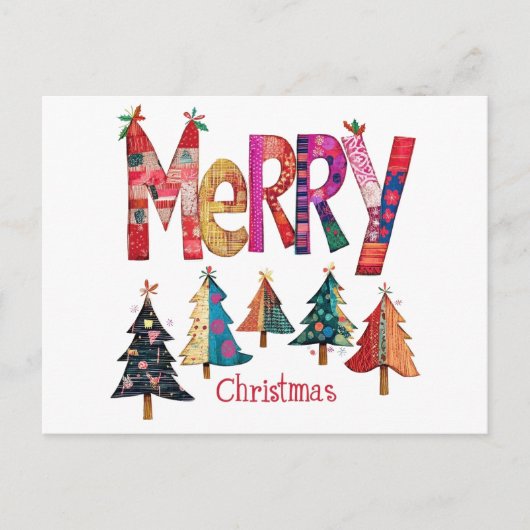Vroegere kerstbomen feestdagenkaart (Voorkant)