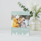 Vroegere kerstbomen Snowflakes Winter Wonderland Feestdagenkaart (Staand voorkant)