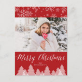 Vroegere kerstbomen Snowflakes Winter Wonderland Feestdagenkaart (Voorkant)