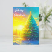 Vroegere kerstboom bedankkaart (Staand voorkant)