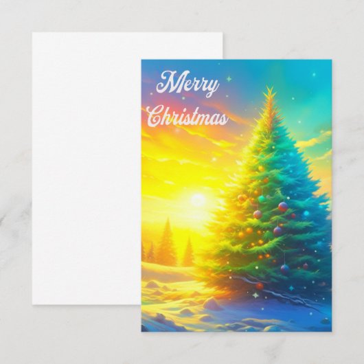 Vroegere kerstboom bedankkaart (Voorkant / Achterkant)