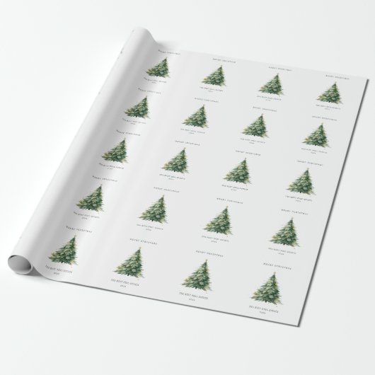 Vroegere kerstboom cadeaupapier (Uitgerold)