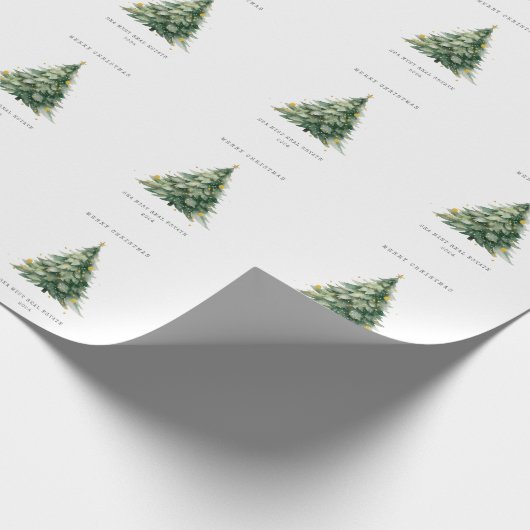 Vroegere kerstboom cadeaupapier (Hoek)