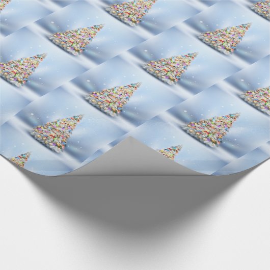 Vroegere kerstboom cadeaupapier (Hoek)