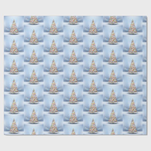 Vroegere kerstboom cadeaupapier (Vlak)