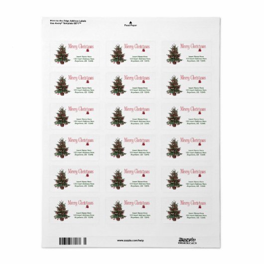 Vroegere kerstboom etiket (Full Sheet)