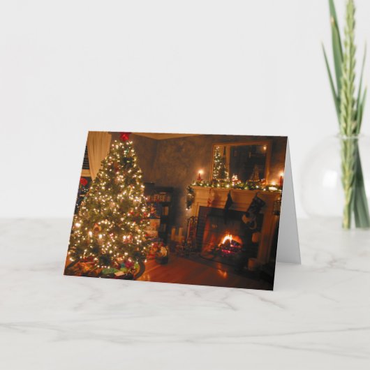 Vroegere kerstboom feestdagen kaart (Voorkant)