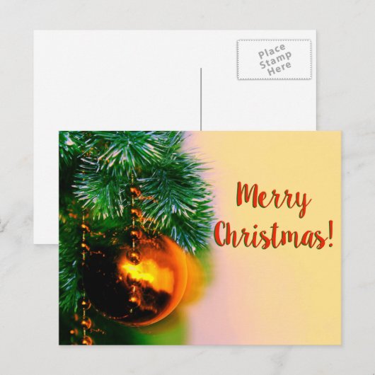 Vroegere kerstboom feestdagenkaart (Voorkant / Achterkant)