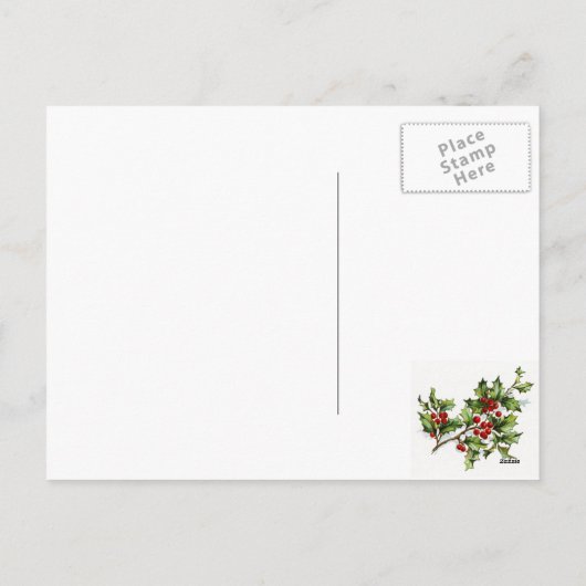 Vroegere kerstboom feestdagenkaart (Achterkant)