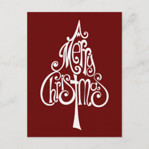 Vroegere kerstboom feestdagenkaart