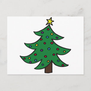 Vroegere kerstboom feestdagenkaart