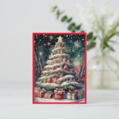 Vroegere kerstboom feestdagenkaart (Staand voorkant)