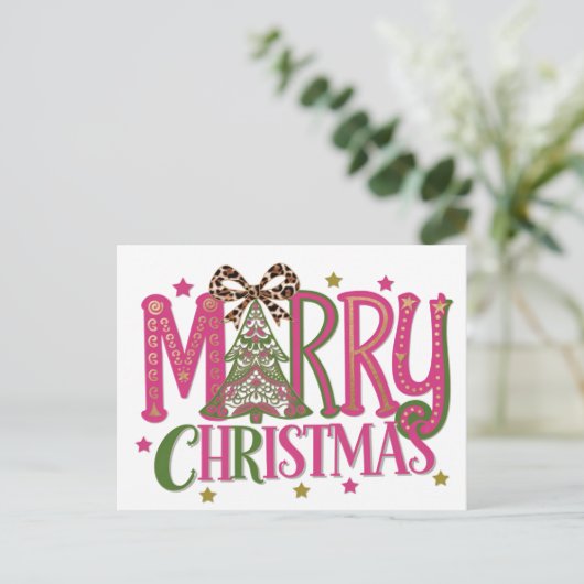 Vroegere kerstboom feestdagenkaart (Staand voorkant)