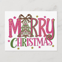 Vroegere kerstboom feestdagenkaart