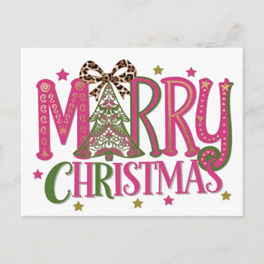 Vroegere kerstboom feestdagenkaart (Voorkant)