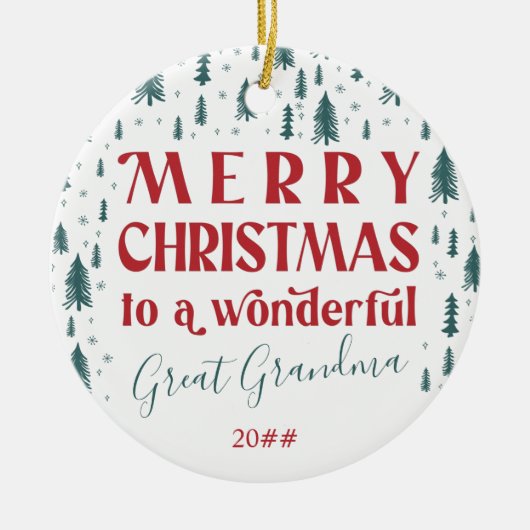 Vroegere kerstboom - foto met grote kerstbomen keramisch ornament (Voorkant)