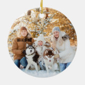 Vroegere kerstboom - foto met grote kerstbomen keramisch ornament (Achterkant)