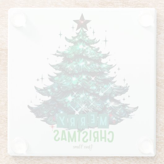 Vroegere kerstboom glazen onderzetter (Achterkant)