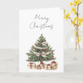 Vroegere kerstboom kaart (Gele Bloem)