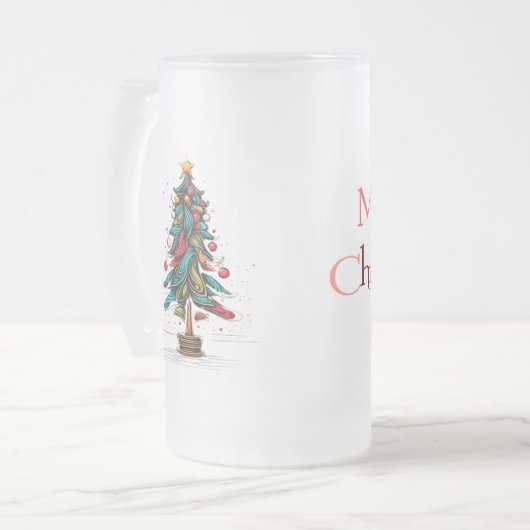 Vroegere kerstboom matglas bierpul (Voorkant links)