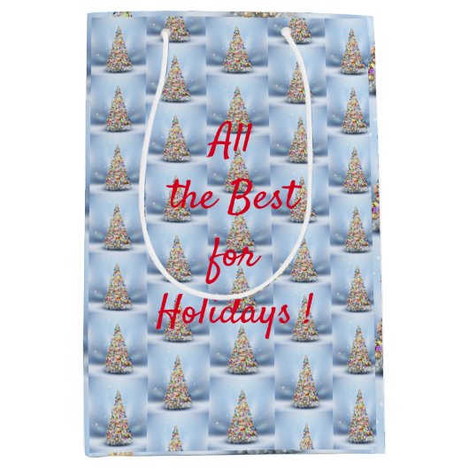 Vroegere kerstboom medium cadeauzakje (Voorkant)