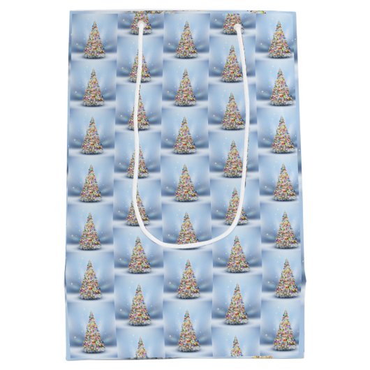 Vroegere kerstboom medium cadeauzakje (Achterkant)