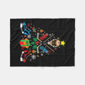 Vroegere kerstboom met ijskap fleece deken (Voorkant (Horizontaal))