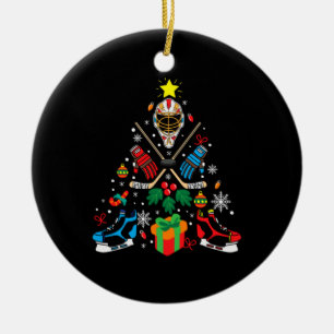 Vroegere kerstboom met ijskap keramisch ornament
