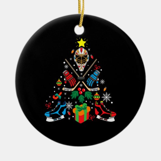 Vroegere kerstboom met ijskap keramisch ornament (Voorkant)