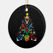 Vroegere kerstboom met ijskap keramisch ornament (Links)