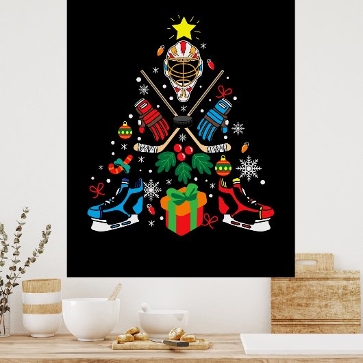 Vroegere kerstboom met ijskap poster (Keuken)