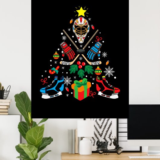 Vroegere kerstboom met ijskap poster (Thuiskantoor)