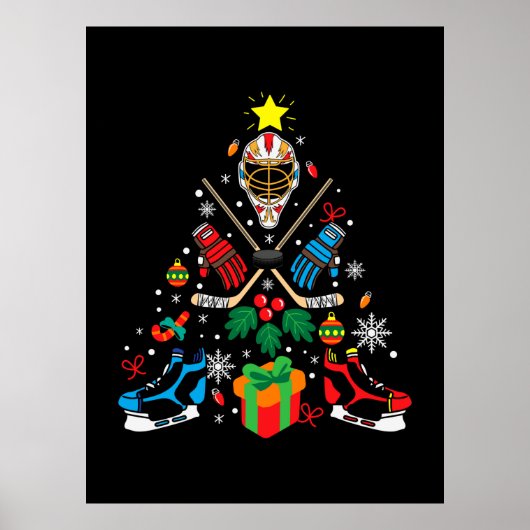 Vroegere kerstboom met ijskap poster (Voorkant)