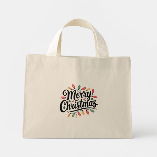 Vroegere kerstboom mini tote bag (Achterkant)