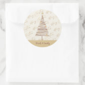 Vroegere kerstboom nieuwjaars Prettige feestdagen Ronde Sticker (Tas)