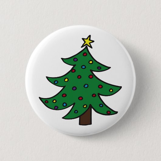 Vroegere kerstboom ronde button 5,7 cm (Voorkant)
