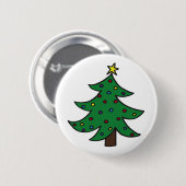 Vroegere kerstboom ronde button 5,7 cm (Voorkant /achterkant)