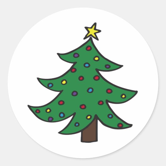 Vroegere kerstboom ronde sticker (Voorkant)